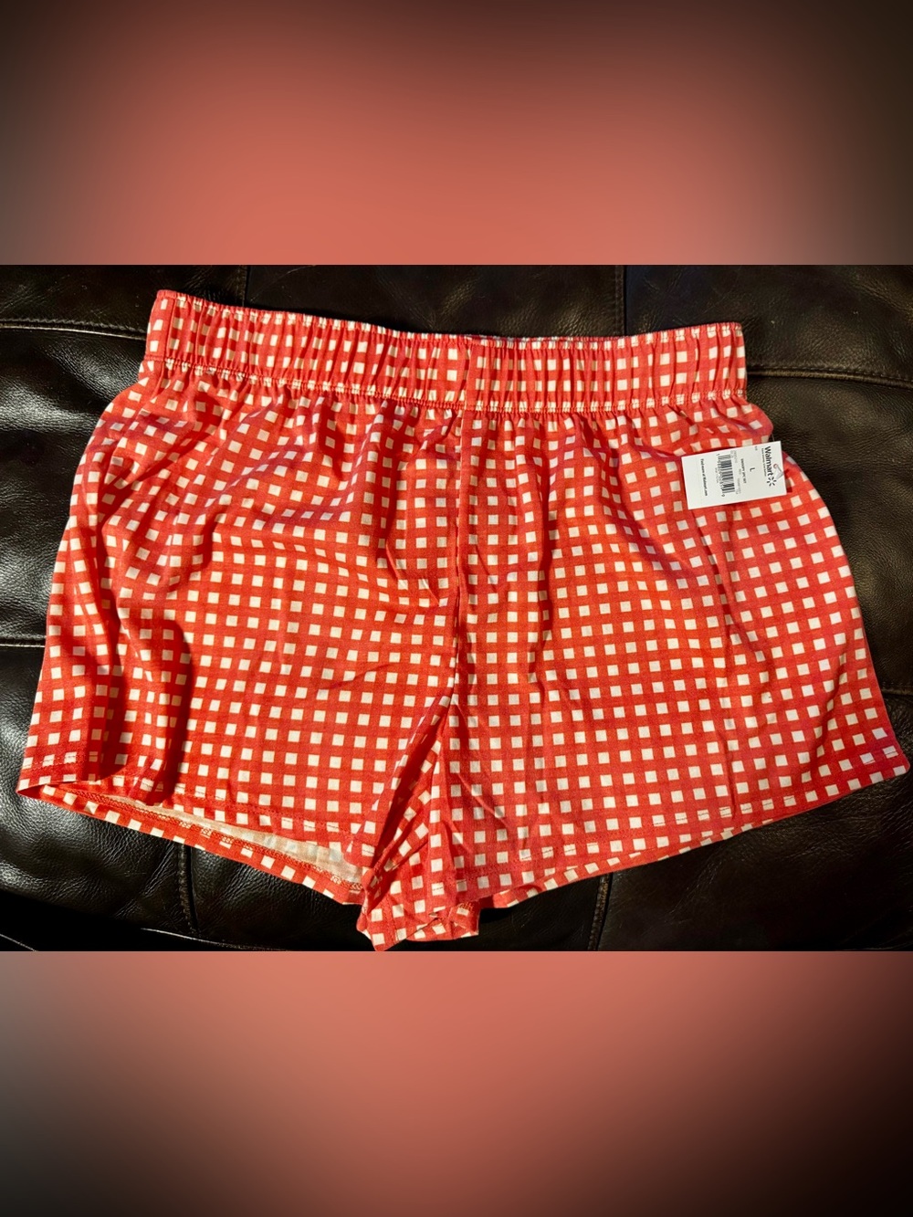 Peanuts Women’s Red Gingham Lounge Shorts Size L NWT